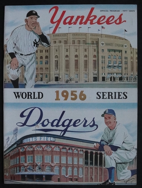 1956 World Series Program Game 3 w/Ticket Stub!