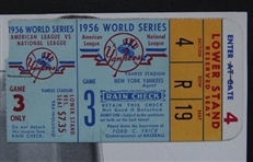 1956 World Series Program Game 3 w/Ticket Stub!