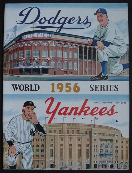 1956 World Series Program Ebbets Field Dodgers vs. Yankees