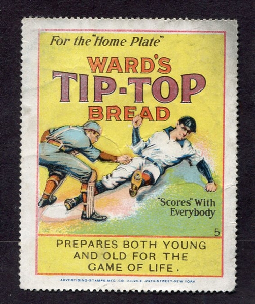 1915 Wards Tip-Top Bread Baseball Stamp