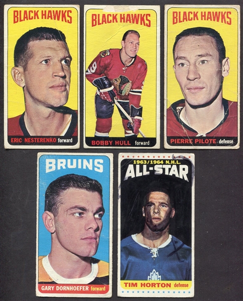 1965 Topps Hockey HOFer/Short Print 5 Different