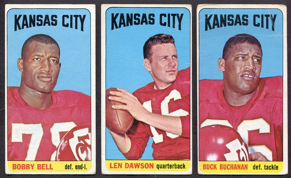 1965 Topps Football Kansas City Chiefs 3 HOF Short Prints