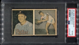 1952 Berk Ross Double Panel Lopata 2-9 & White 2-11 PSA 6