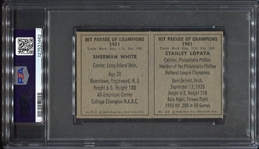 1952 Berk Ross Double Panel Lopata 2-9 & White 2-11 PSA 6