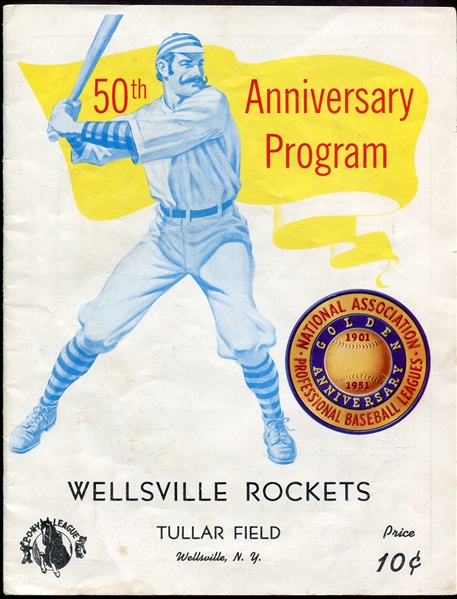 1951 Wellsville Rockets NAPBL 50th Anniversary Program