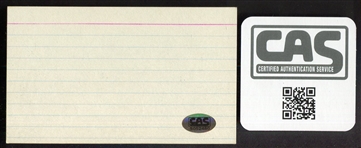 Gale Sayers Signed Index Card CAS Certified