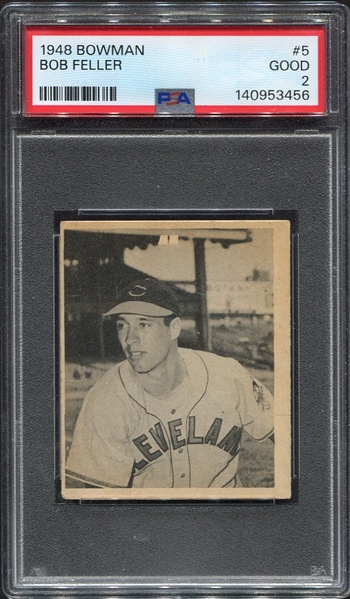 1948 Bowman #5 Bob Feller Rookie PSA 2