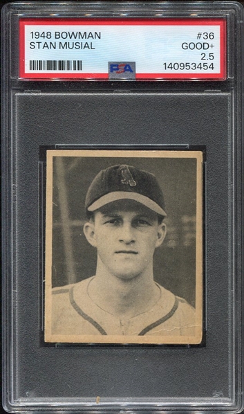 1948 Bowman #36 Stan Musial Rookie PSA 2.5