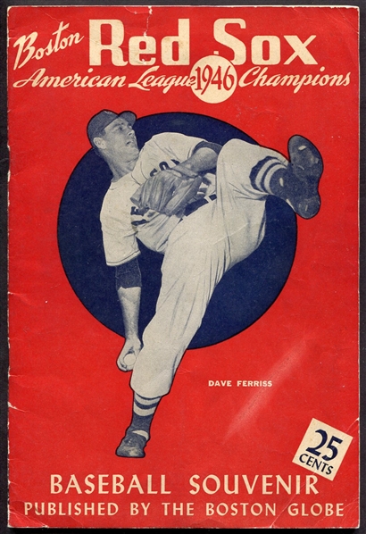 1946 Boston Red Sox Champions Souvenir Booklet