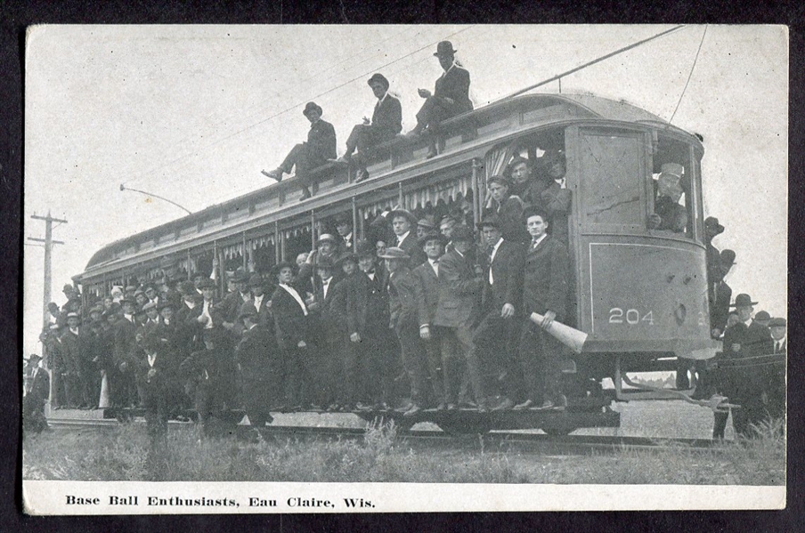 Early Lithograph PC Base Ball Eau Claire Wisconsin