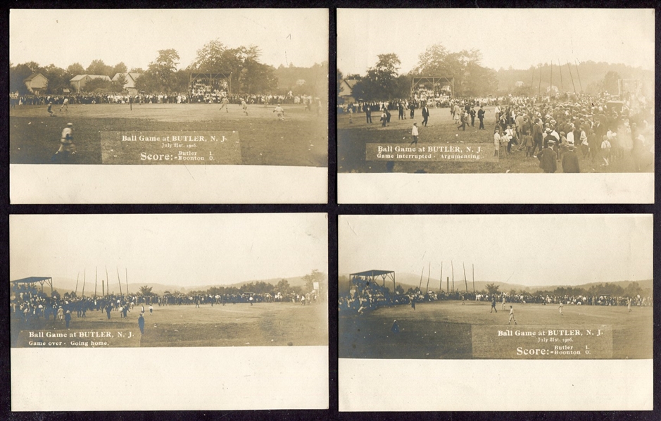 1906 RPPC Lot of 4 Butler vs. Boonton Butler New Jersey