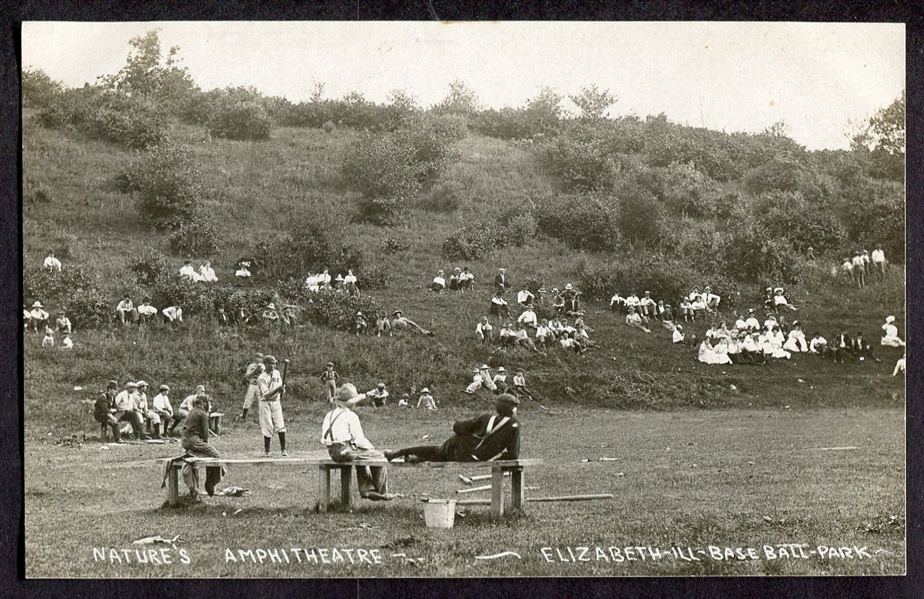 Early 1900s RPPC Elizabeth Illinois Base Ball Park 
