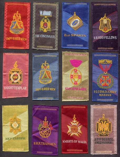 1910 S17 Military & Lodge Silks 24 Different
