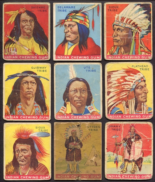 1933 Goudey Indians Series of 24 Lot of 13 Different